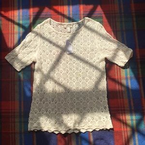 NWT white lace top xs